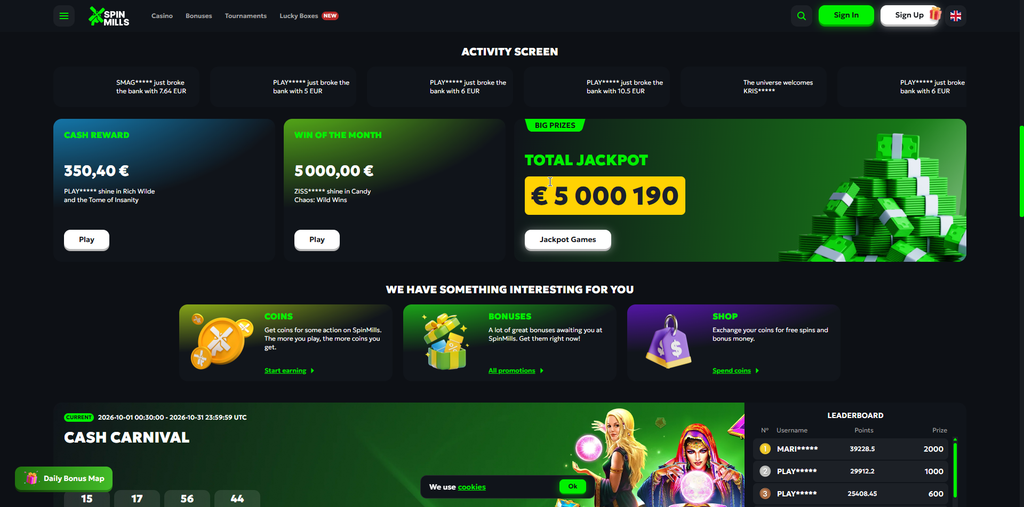 Spinmills – Code SPM50 und 80 Euro als Obergrenze